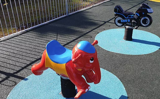 Elephant and bike bouncy riders